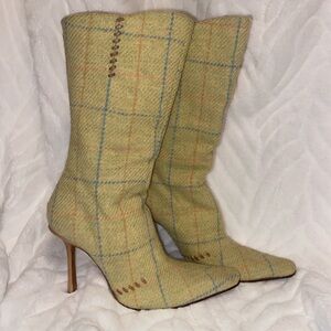 Jimmy Choo Wool Plaid Heeled Boots